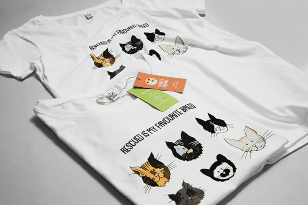Rescue Cats Women's Wide Neck T-shirt