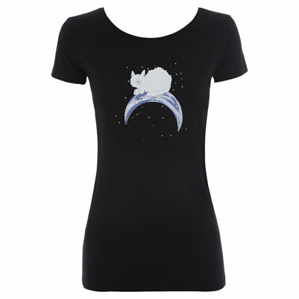 Cat on the Moon Women's Stretch T-shirt