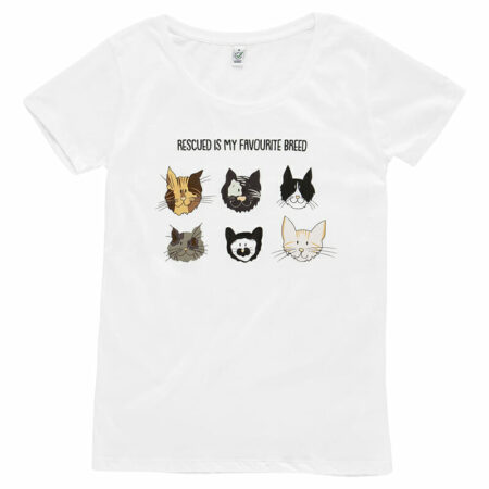 Rescue Cats Women's Wide Neck T-shirt
