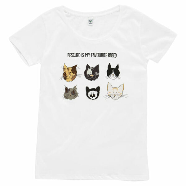 Rescue Cats Women's Wide Neck T-shirt
