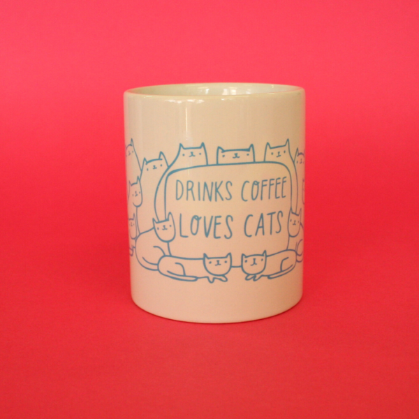 Mug - Drinks coffee loves cats | Cat lover series - Image 2