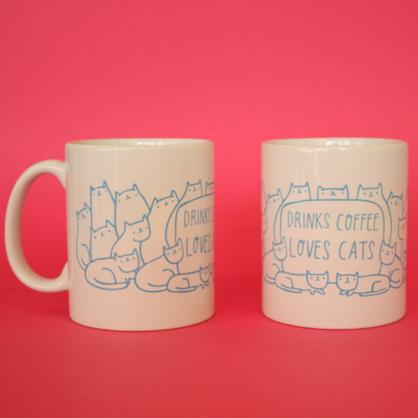 Mug - Drinks coffee loves cats | Cat lover series - Image 4