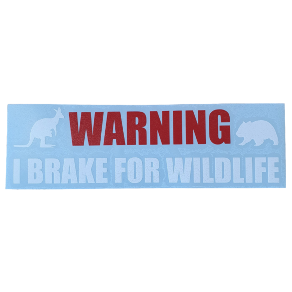 Warning I Break for Wildlife Car Decal - Image 2