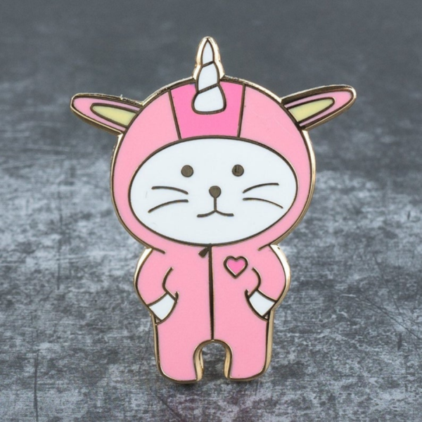 Unicorn Cat Hard Enamel Pin - Image 3