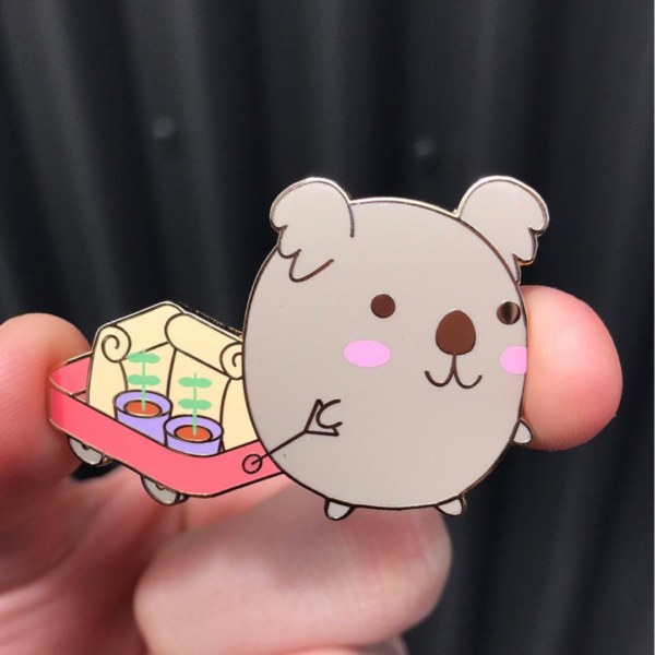 Farmers market koala enamel pin